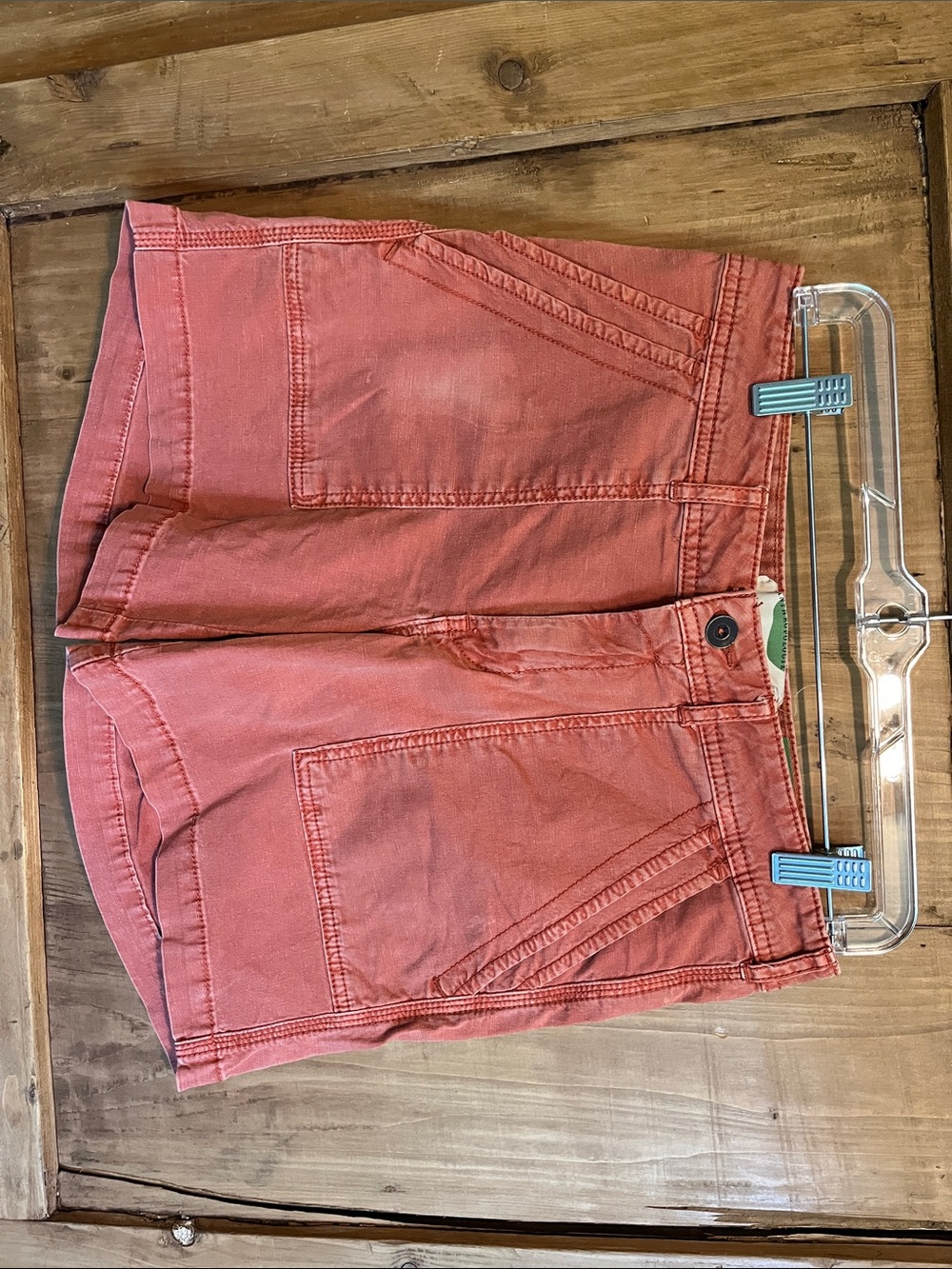 Anthropologie Washed Orange Utility Shorts